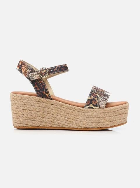 Agrillia Brown Women's Platform Heeled Espadrille