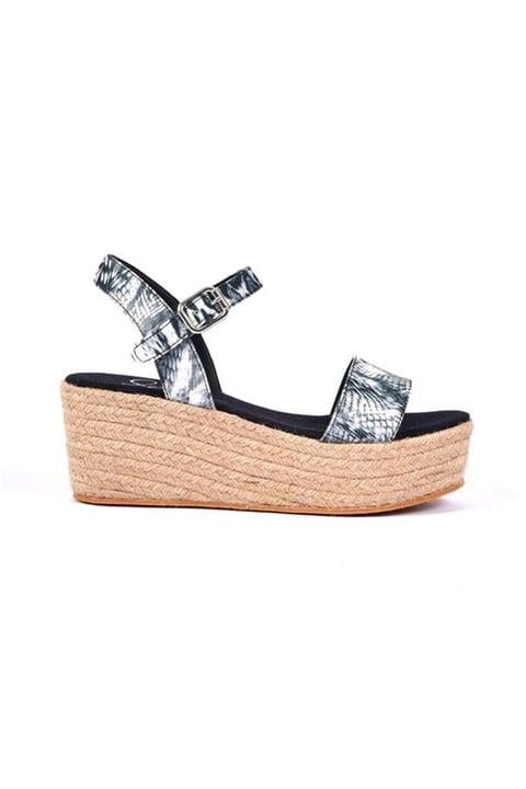 Agrillia Black Women's Platform Heeled Espadrille