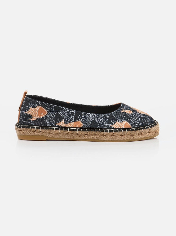 Aieline Black Women's Flat Espadrille