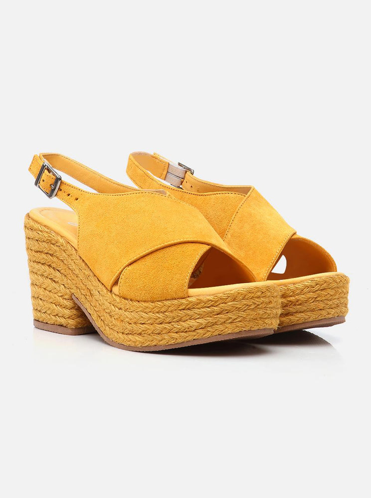 
                      
                        Amore Yellow Women's Platform Heeled Espadrilles
                      
                    