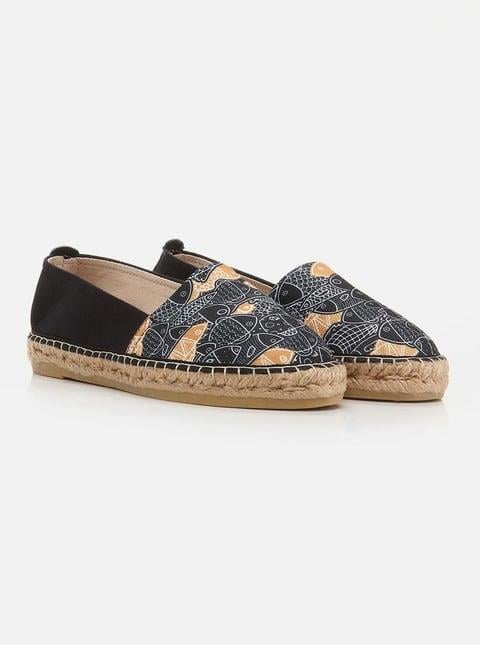 Anna Black Women's Plain Espadrilles