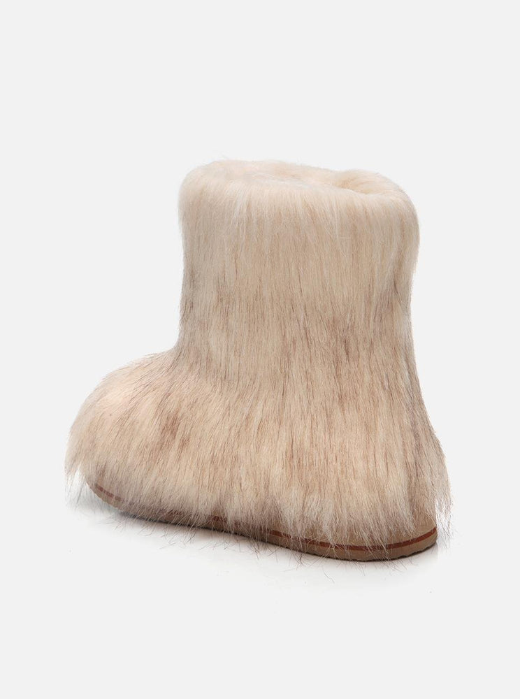 
                      
                        Apreski Beige Women's Faux Fur Boots
                      
                    