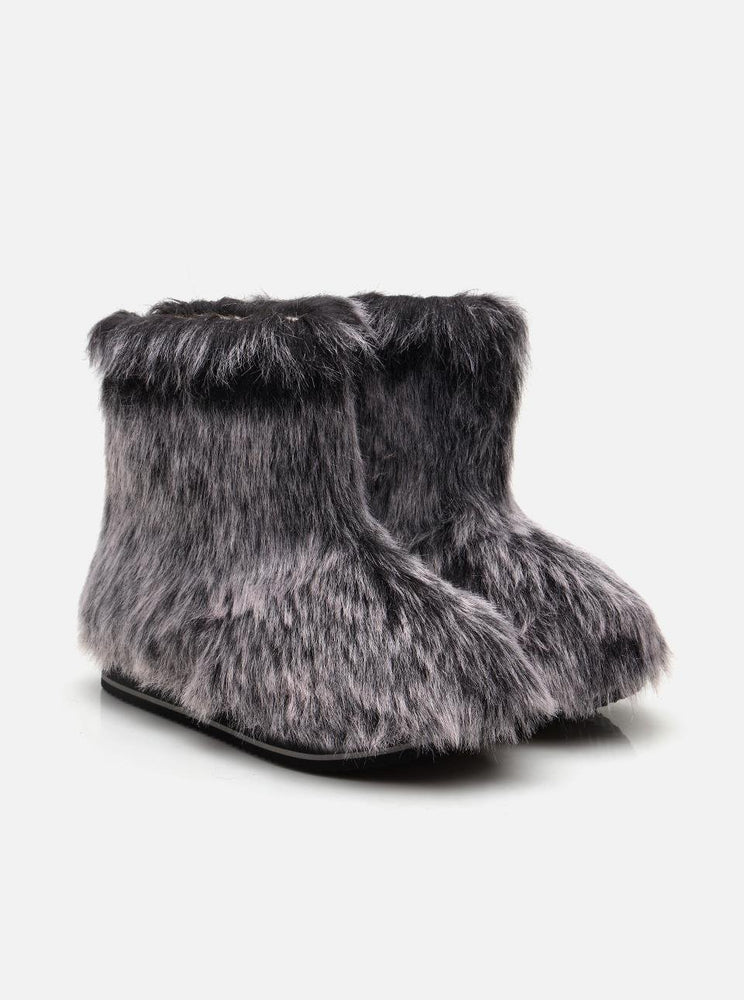 Apreski Black Women's Faux Fur Boots