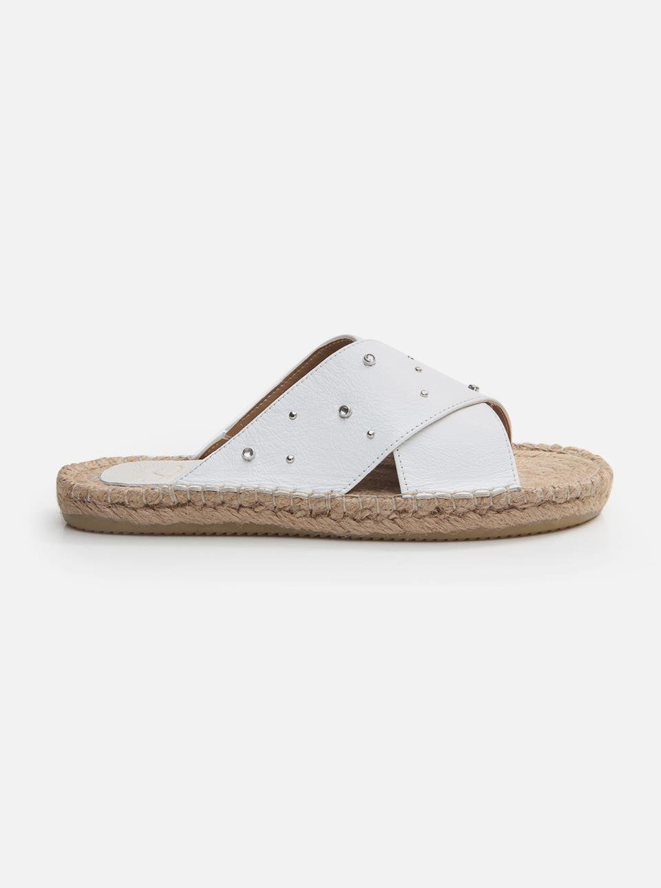 Arina White Women's Espadrille Slippers