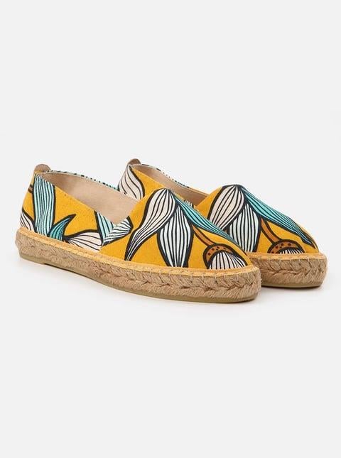 Artsy Yellow Women's Flat Espadrille