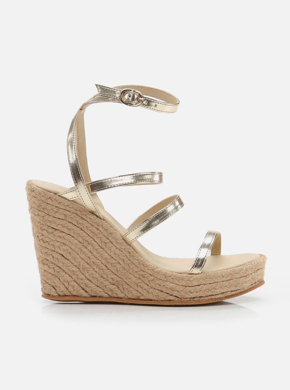 Avery Gold Women's Platform Heeled Espadrille