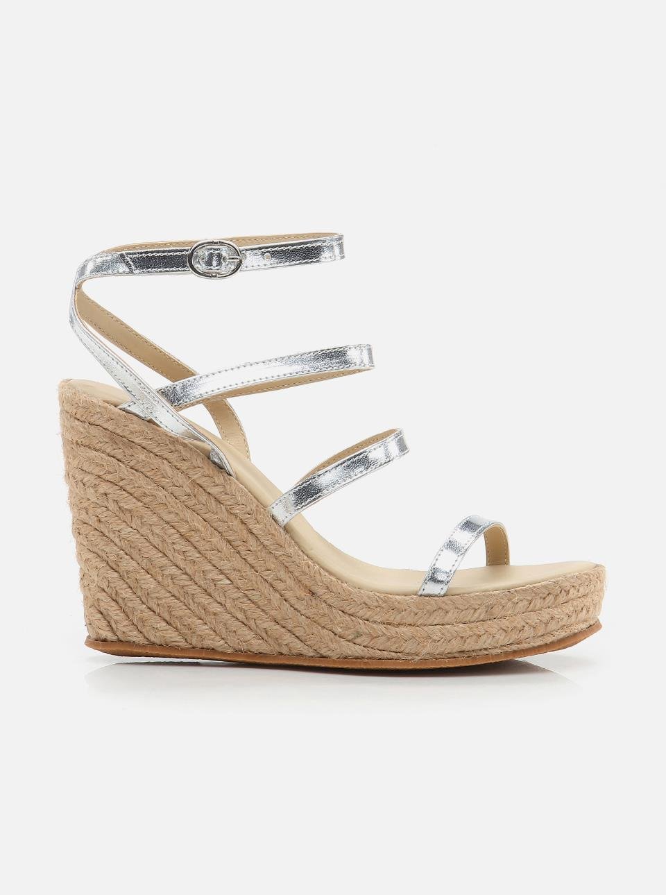 Avery Silver Women's Platform Heeled Espadrille