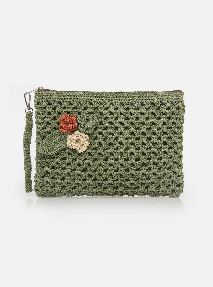 Ayla Green Women's Hand Knitted Bag