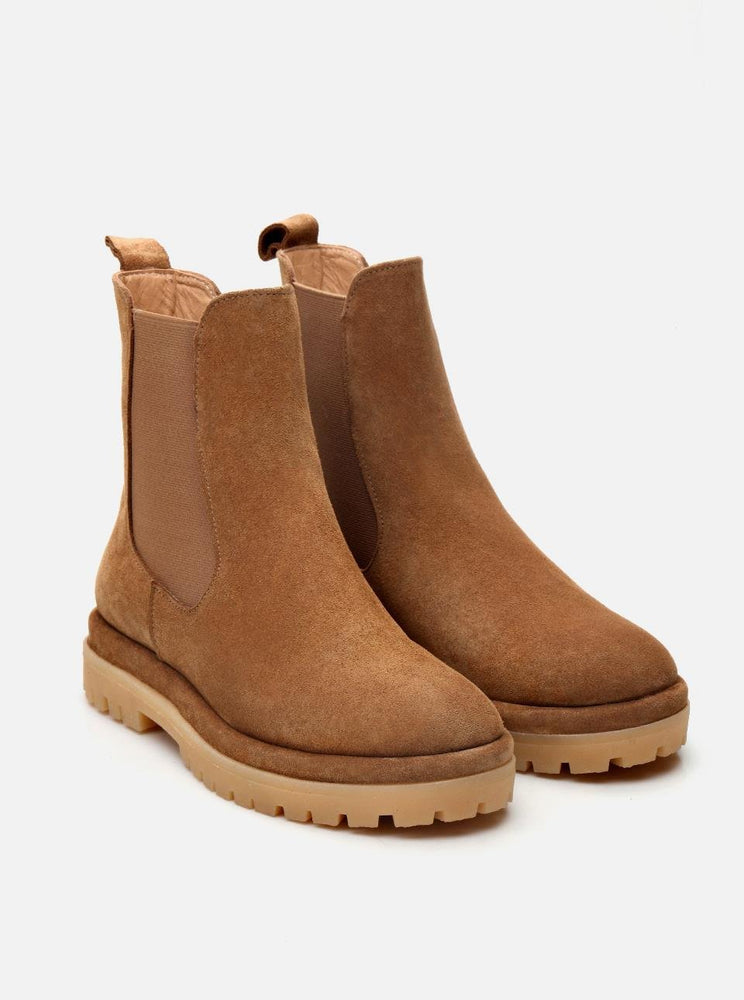 Women's Real Suede Boots in Bethany Tan