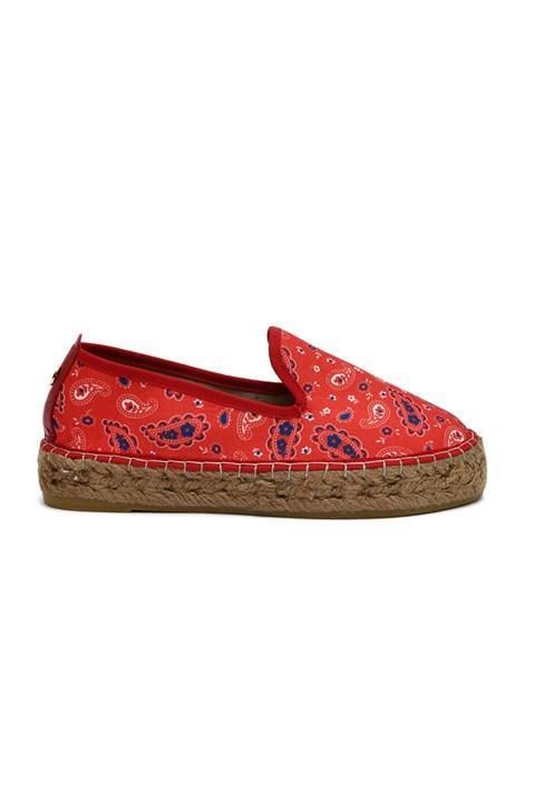 Brondy Red Women's Flat Espadrilles