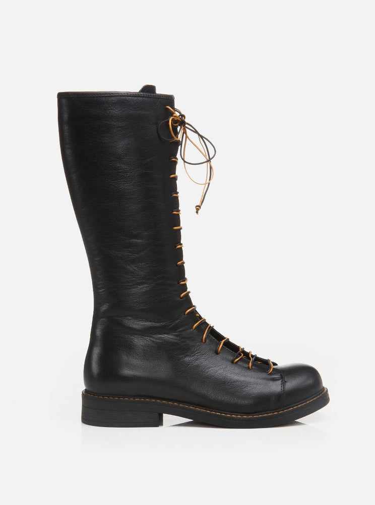 Delft Black Women's Leather Boots