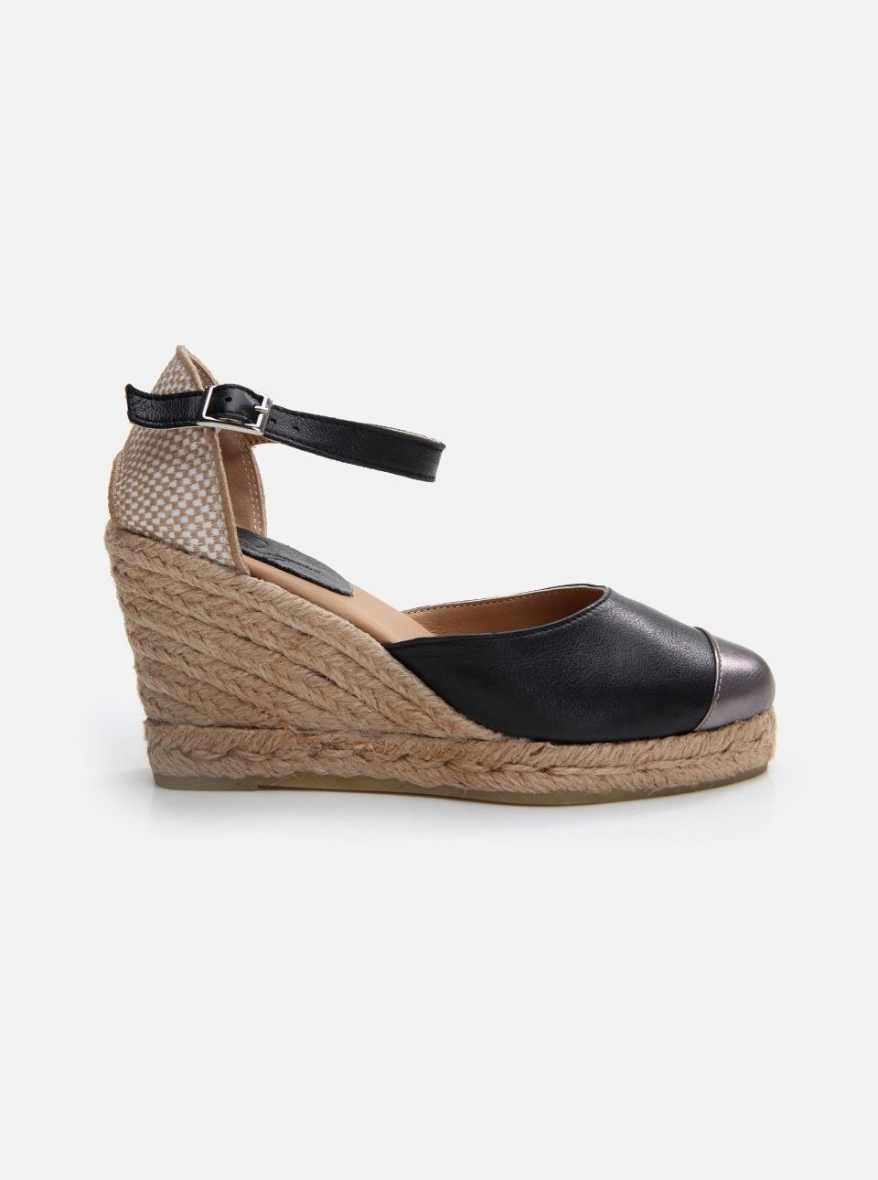 Dygon Anthracite-Black Women's Wedge Heel Espadrilles