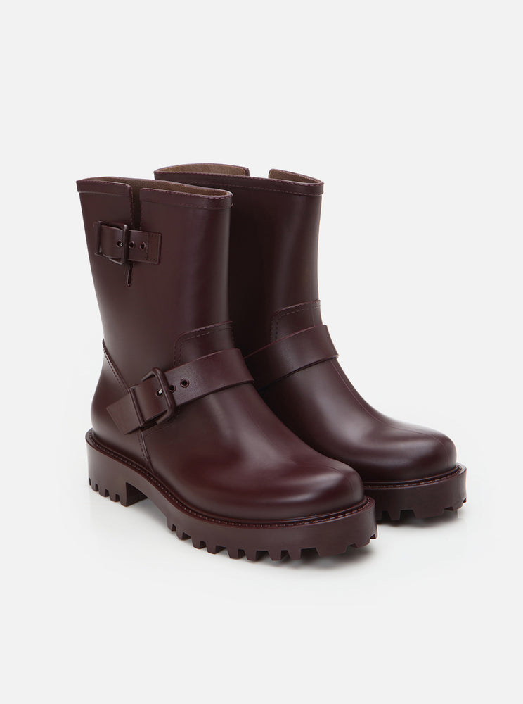 
                      
                        Eleni Claret Red Women's Buckled Rain Boots
                      
                    