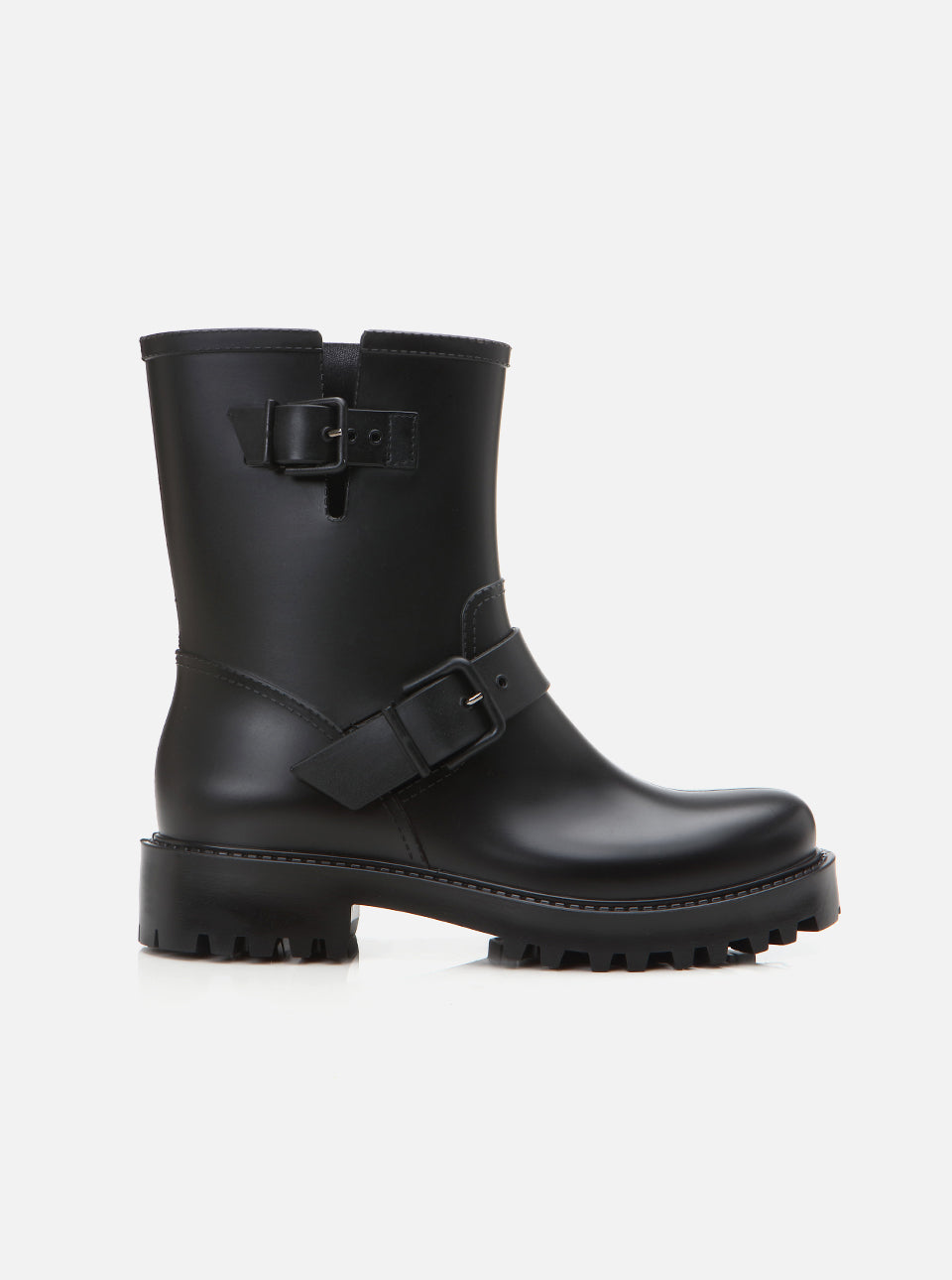 Eleni Black Women's Buckled Rain Boots