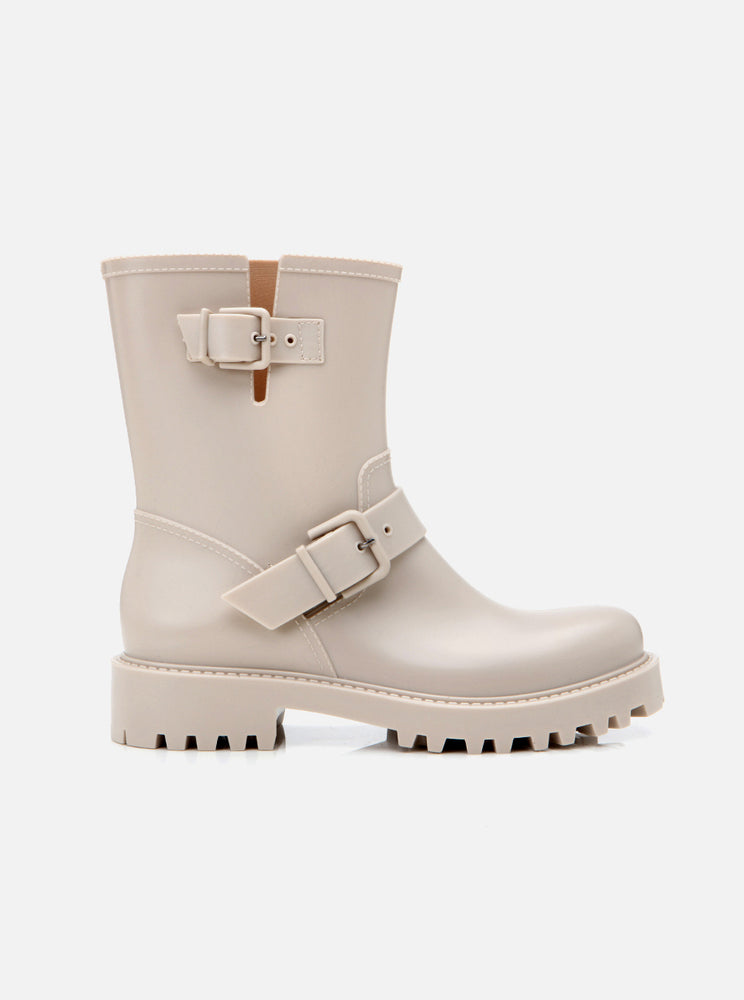 
                      
                        Eleni Beige Women's Buckled Rain Boots
                      
                    