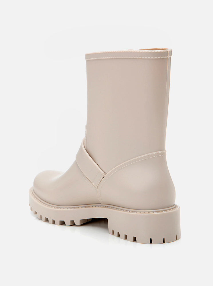 
                      
                        Eleni Beige Women's Buckled Rain Boots
                      
                    