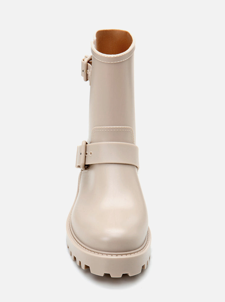 
                      
                        Eleni Beige Women's Buckled Rain Boots
                      
                    