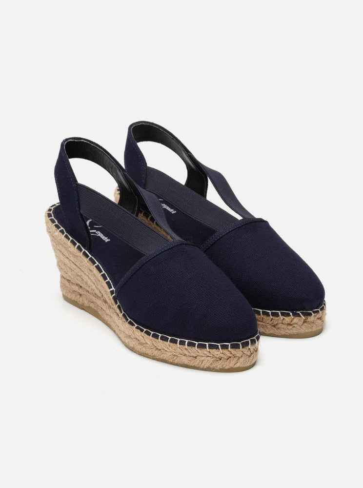 Elizabeth Navy Blue Women's Wedge Heel Espadrilles