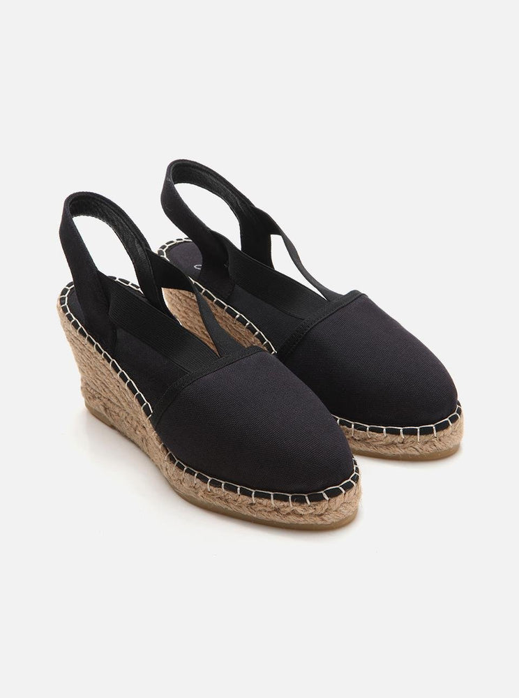 Elizabeth Black Women's Wedge Heel Espadrilles