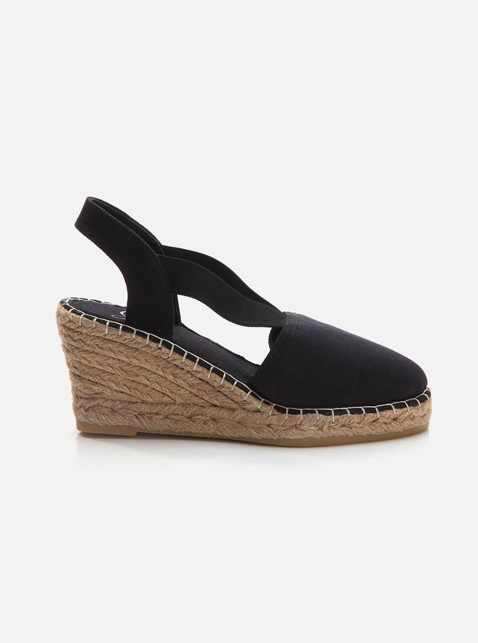 Elizabeth Black Women's Wedge Heel Espadrilles