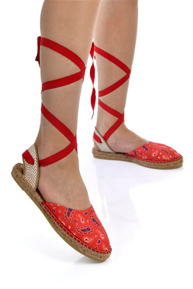 
                      
                        Flora Red Women's Espadrille Sandals
                      
                    