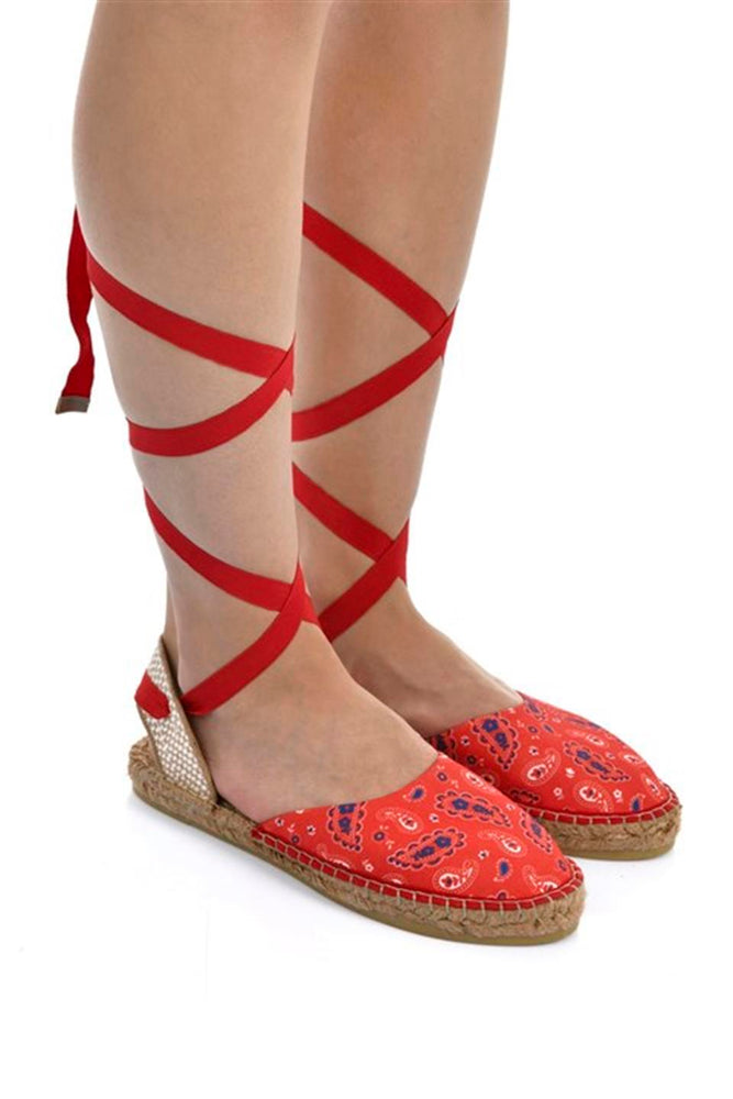 
                      
                        Flora Red Women's Espadrille Sandals
                      
                    