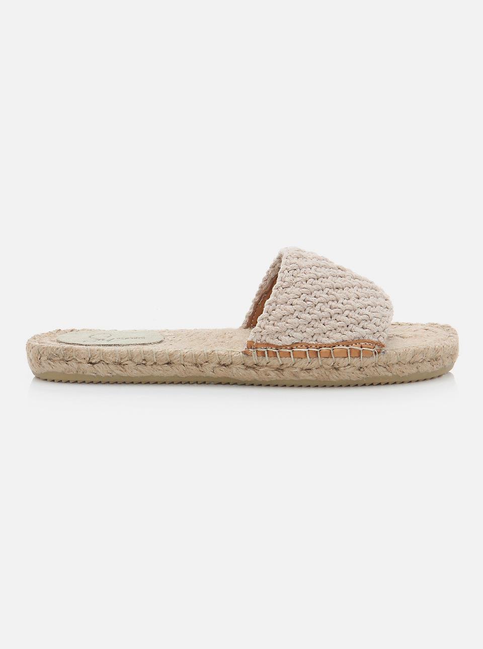 Jade Beige Women's Knitted Espadrille Slippers