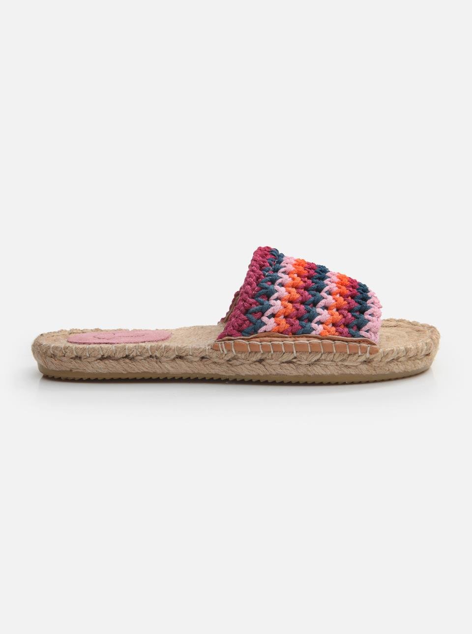 Jade Fuchsia-Pink Women's Knitted Espadrille Slippers