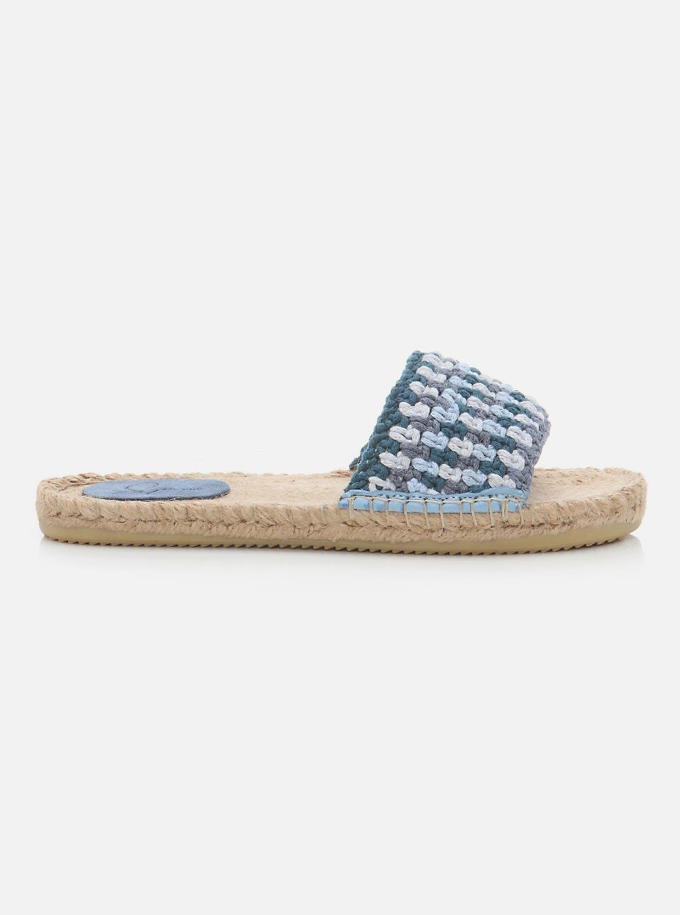 Jade Blue-Sax Women's Knitted Espadrille Slippers