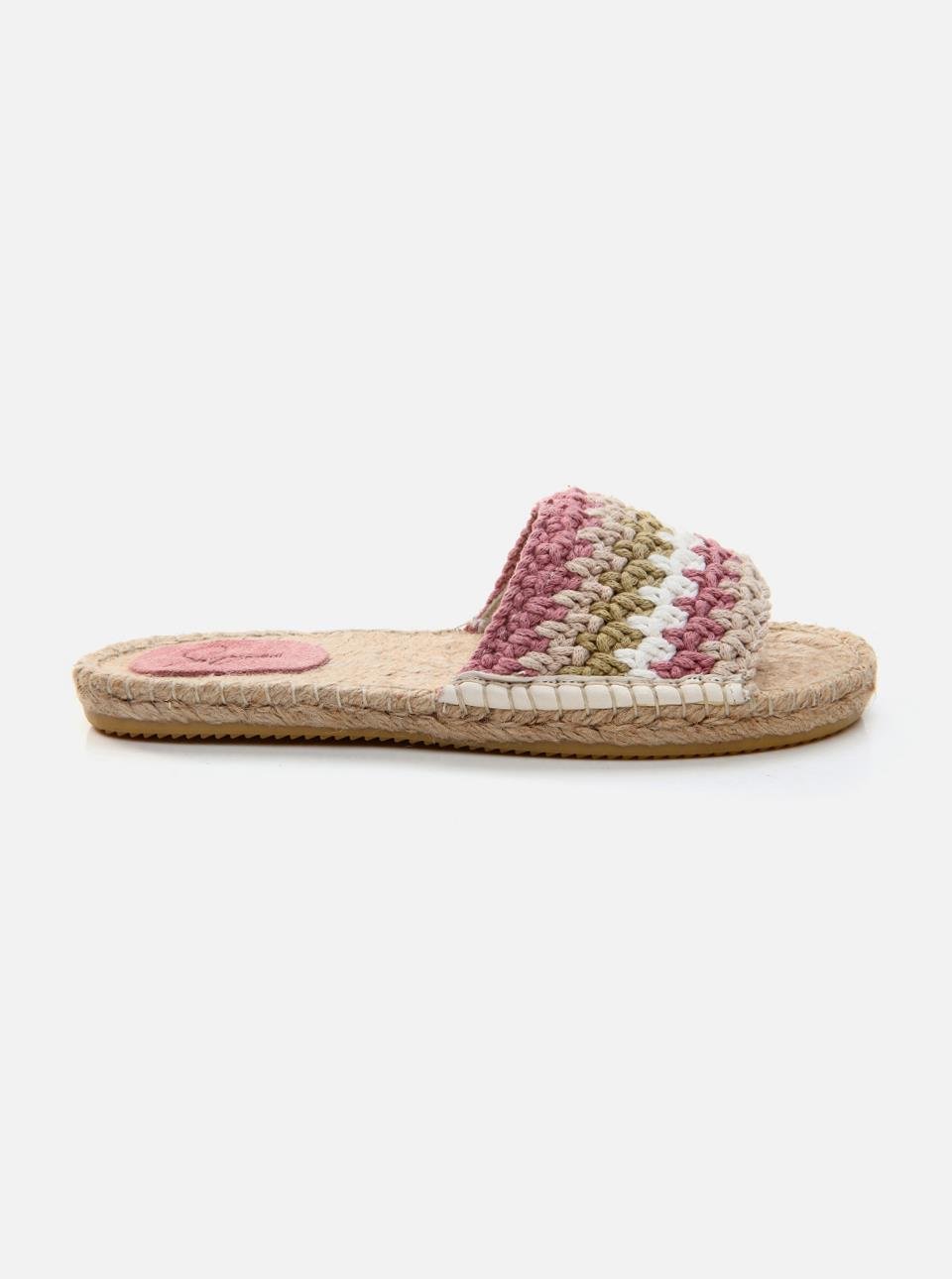 Jade Pink-Ecru Women's Knitted Espadrille Slippers