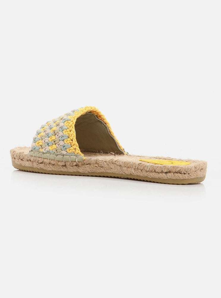 
                      
                        Jade Yellow-Beige Women's Knitted Espadrille Slippers
                      
                    