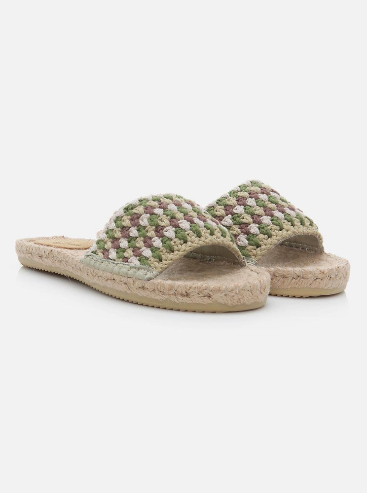 
                      
                        Jade Green-Brown Women's Knitted Espadrille Slippers
                      
                    