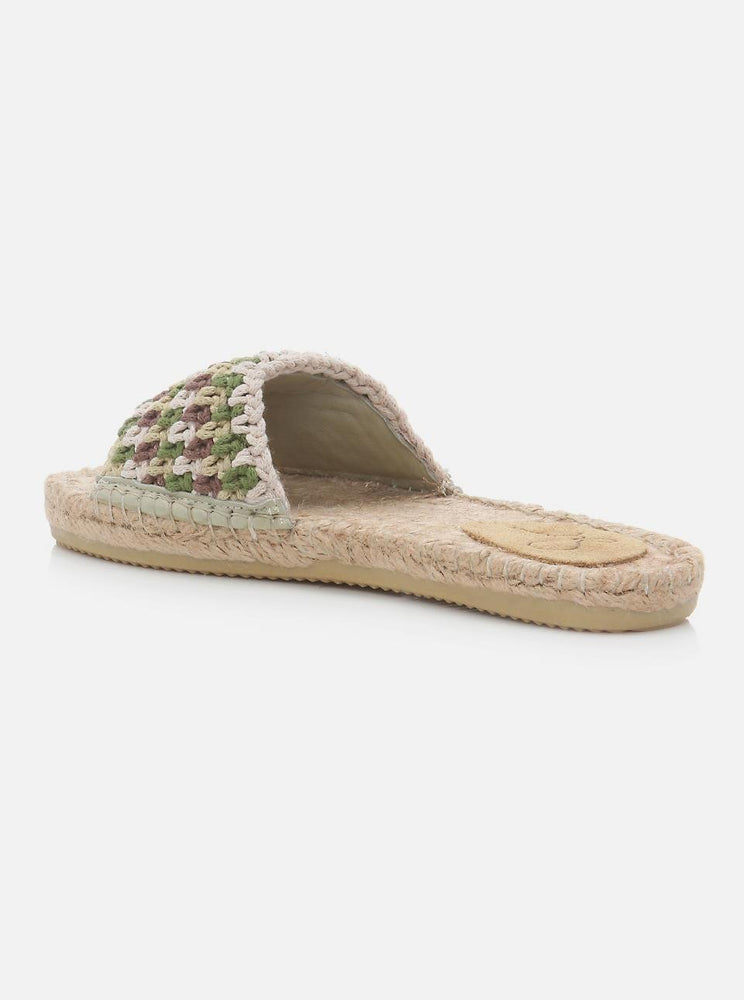 
                      
                        Jade Green-Brown Women's Knitted Espadrille Slippers
                      
                    