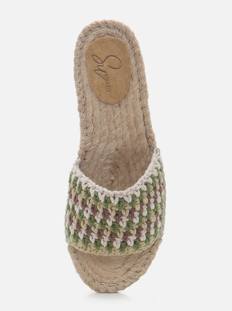 
                      
                        Jade Green-Brown Women's Knitted Espadrille Slippers
                      
                    