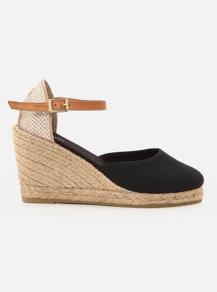 Kate Black Women's Wedge Heel Espadrilles