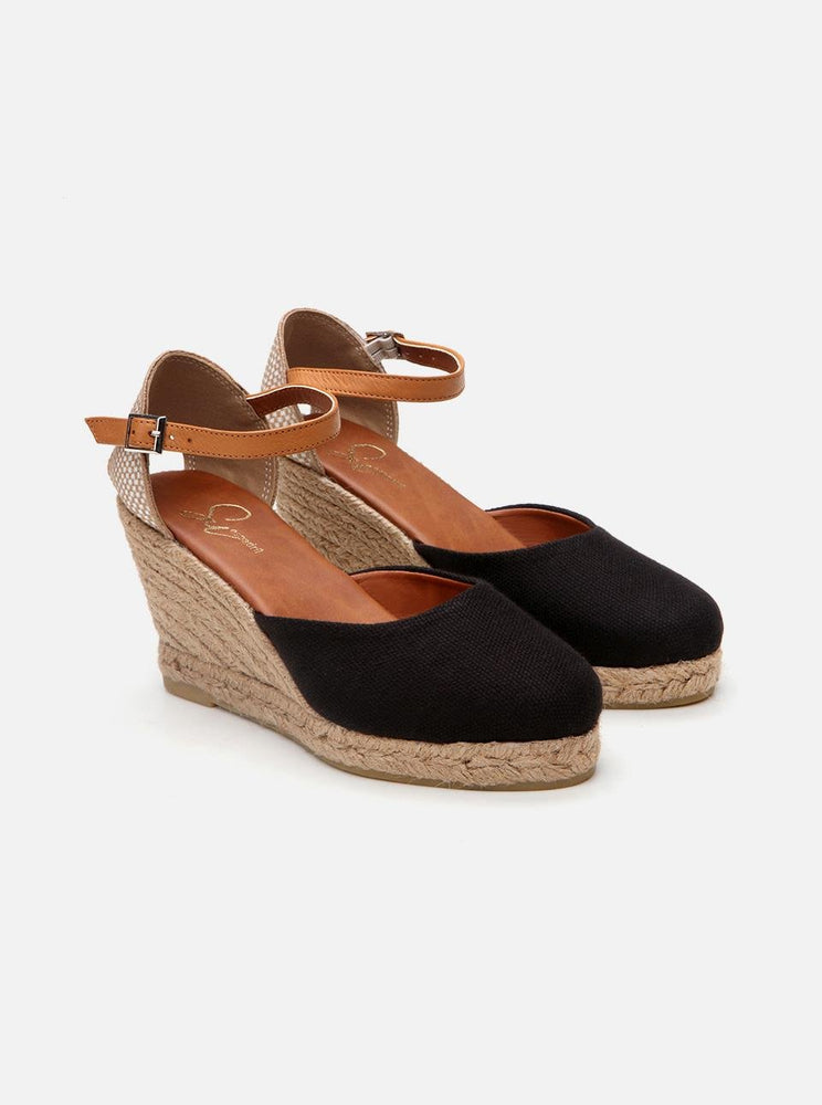 Kate Black Women's Wedge Heel Espadrilles