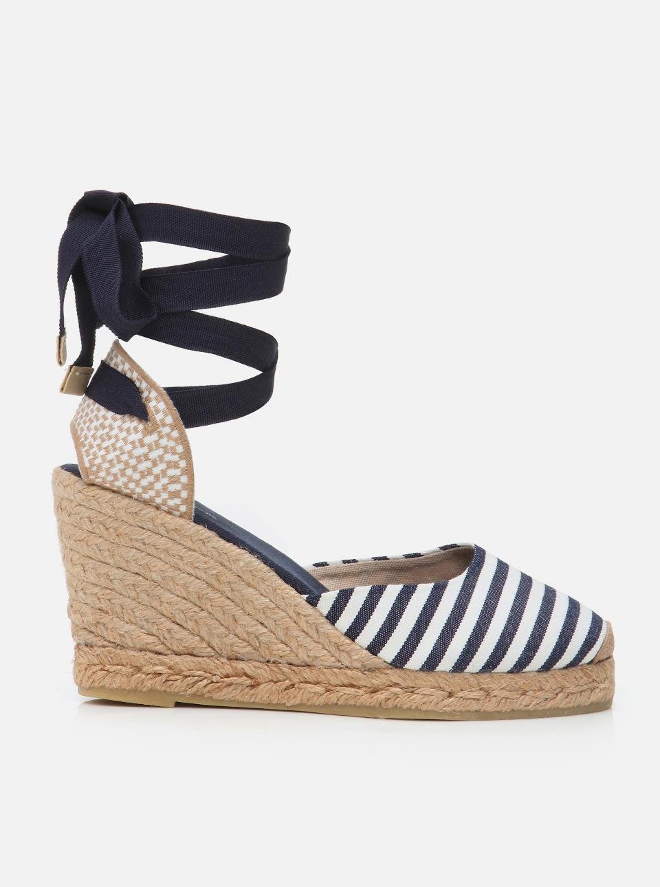 Kelli Navy Blue Women's Wedge Heel Espadrilles