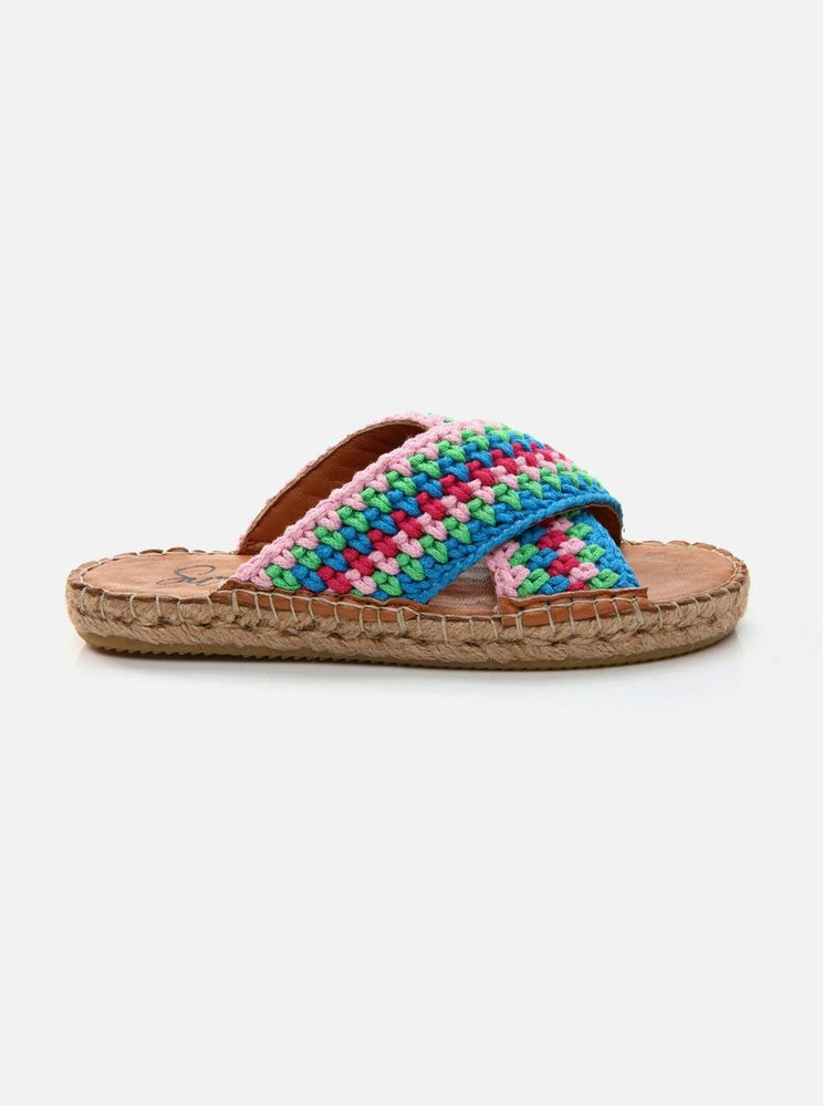 Kinsee Pink-Green Women's Espadrille Slippers