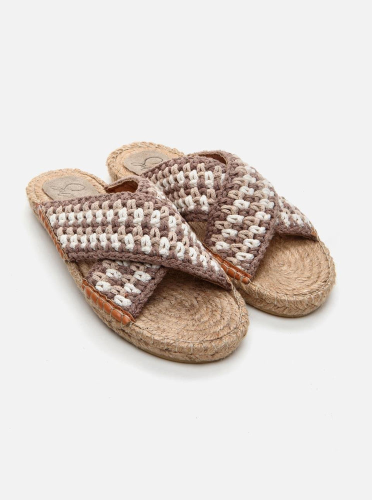 Kinsee Tan-Ecru Women's Espadrille Slippers