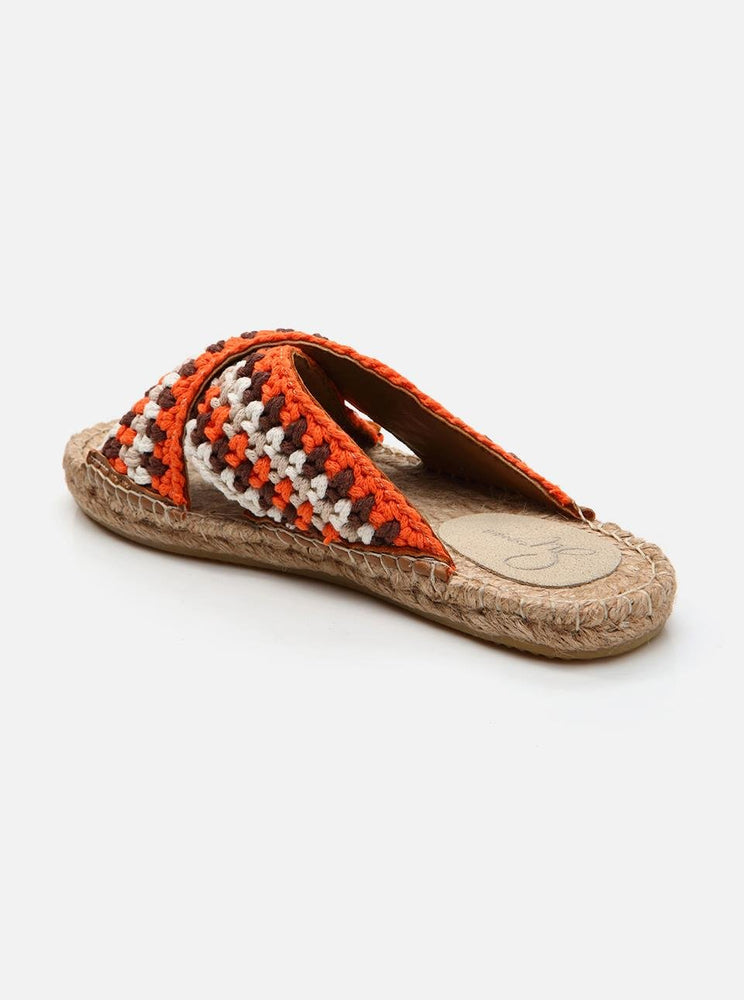 Kinsee Orange-Ecru Women's Espadrille Slippers