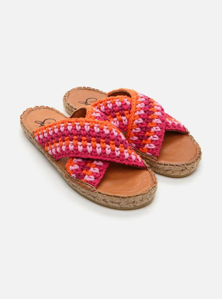 Kinsee Orange-Fuchsia Women's Espadrille Slippers