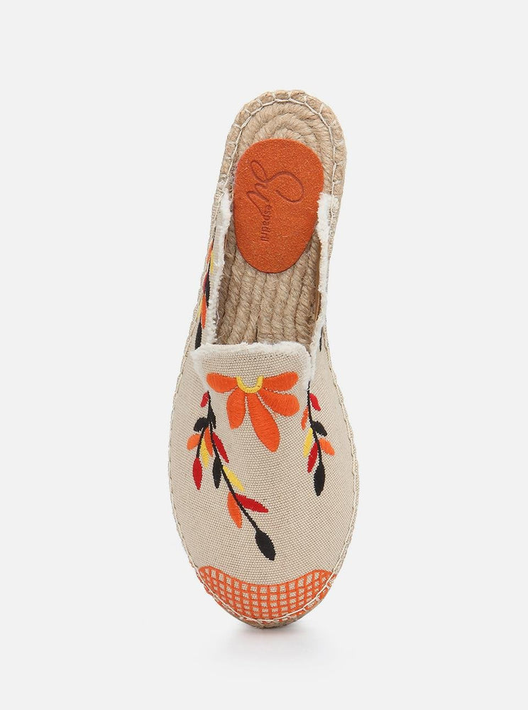 
                      
                        Marat Ecru Orange Embroidered Espadrille Slippers
                      
                    