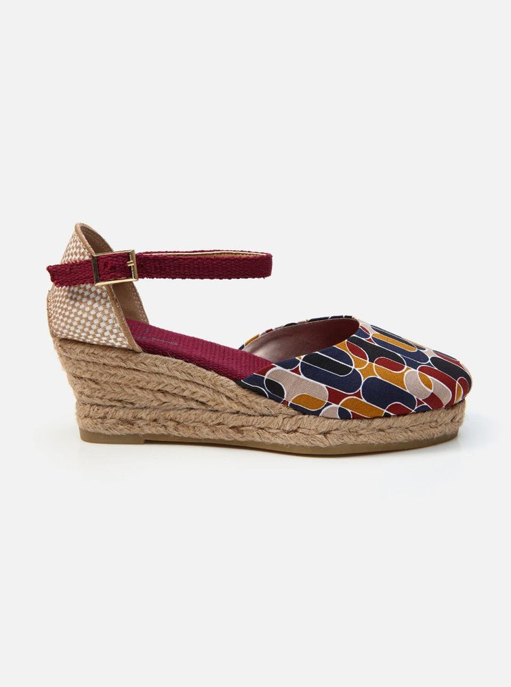 Margan Claret Red Women's Wedge Heel Espadrilles