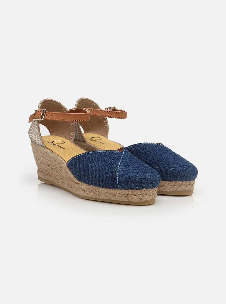 Marsy Navy Blue Women's Wedge Heel Espadrilles