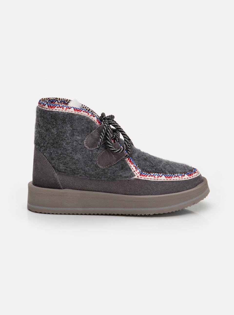 Mo Grey Women's Felt-Real Suede Boots