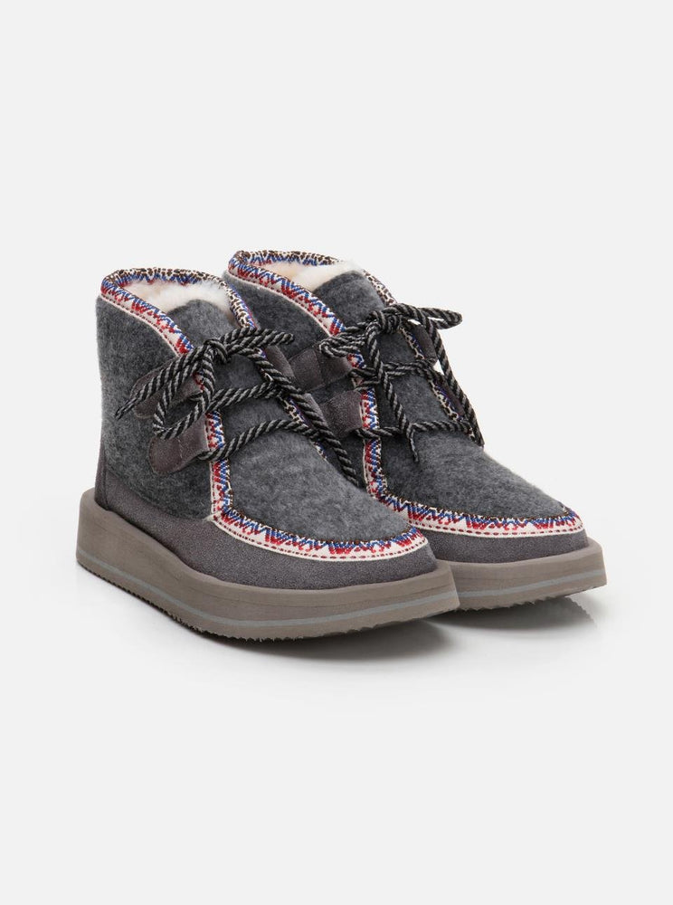 Mo Grey Women's Felt-Real Suede Boots