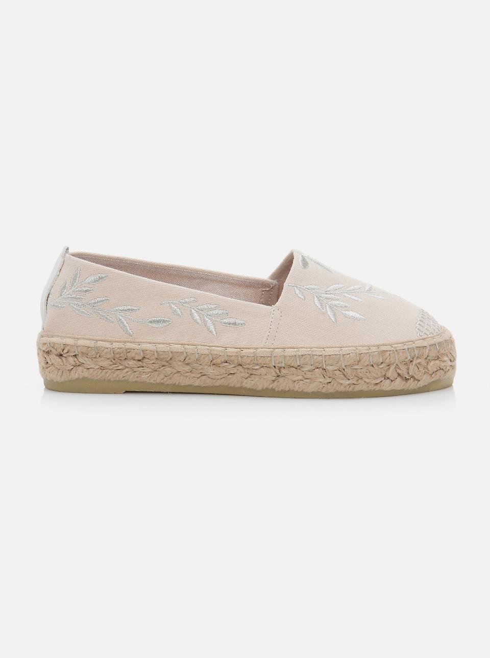 Naima Ecru-Silver Women's Flat Espadrilles