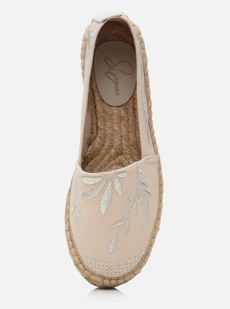 
                      
                        Naima Ecru-Silver Women's Flat Espadrilles
                      
                    