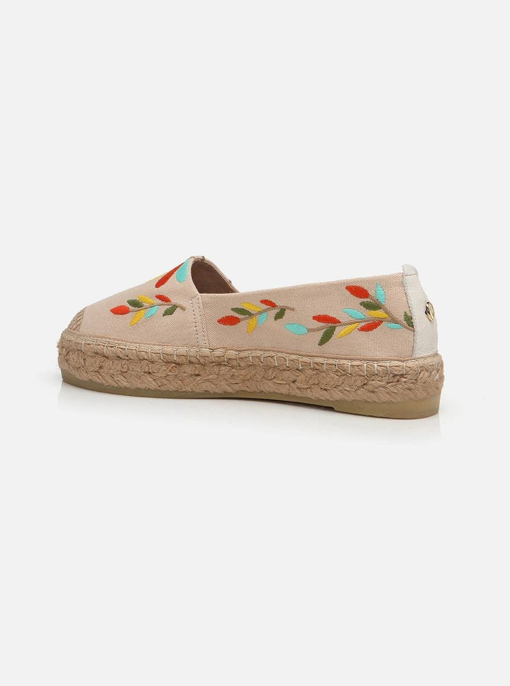 Naima Ecru-Multi Women's Plain Espadrilles