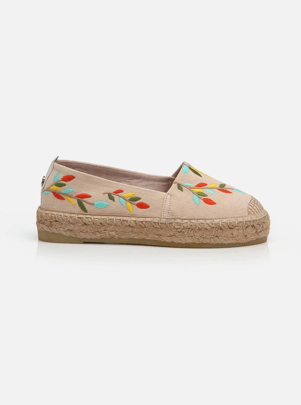 Naima Ecru-Multi Women's Plain Espadrilles